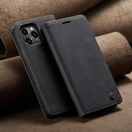 Läderfodral För Iphone13pro 6.1 Svart Flip-fodral