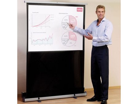 Nobo Projektionsduk Golv 162 x 122cm - Lyreco - Kontorsmaskiner - Projektorer och tillbehör - Projektordukar