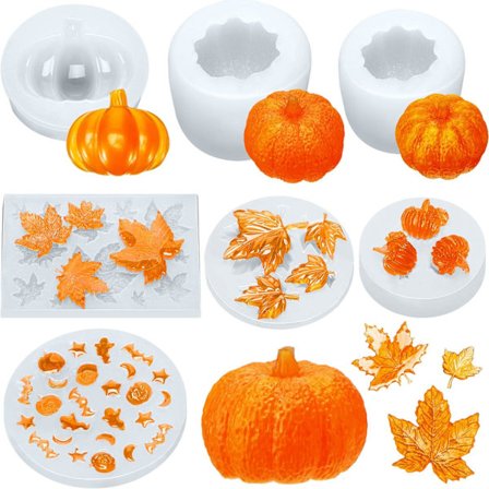 7 kpl Kurpitsa Silikonimuotteja Halloween Resin Muotteja Kiitospäivän Kynttilä Epoksi Vaahtera Muotteja Sekoitettu Haamu Muotti Syksyn DIY-Käsityö