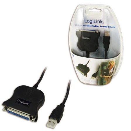LogiLink USB-Kabel D-Sub 25-pin parallel St/Bu 1,8