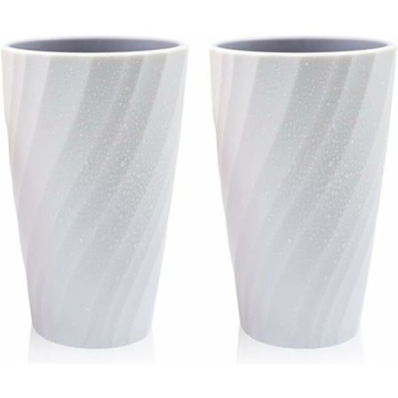 Sæt med 2 uforgængelige bløde og holdbare badeværelsestandbørstekrus (hvide)