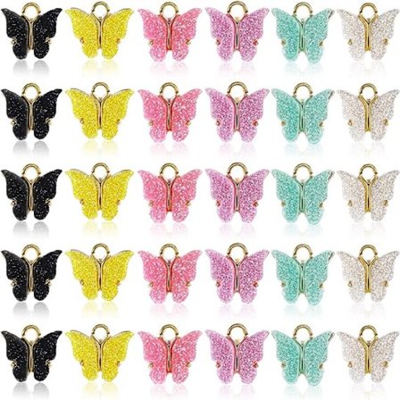 Butterfly Charms Akryl Butterfly Pendant Armbånd Emalje