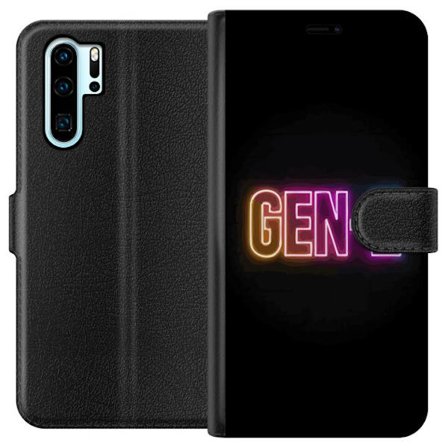 Kompatibelt Lommeboketui til Huawei Huawei P30 Pro Neontext Gen Z i fargerikt lys mot mørk bakgrunn i moderne digital stil
