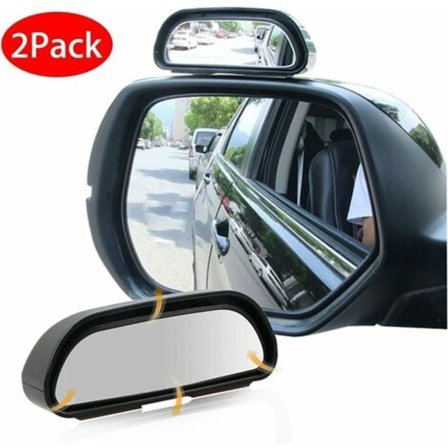 2-pack 360° bilblindvinkel backspegel universell höger + vänster justerbar HD-glas extra spegel