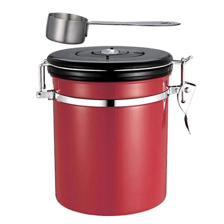 1,5L Bronze Rustfrit Stål Lufttæt Kaffebeholder med Datomarkering til Kaffe, Vakuumforseglet Lufttæt Beholder, Kaffekrukke 1500ML, Co LGL