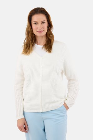 SIGNATURE - Cardigan - Råhvid - Strukturmønster