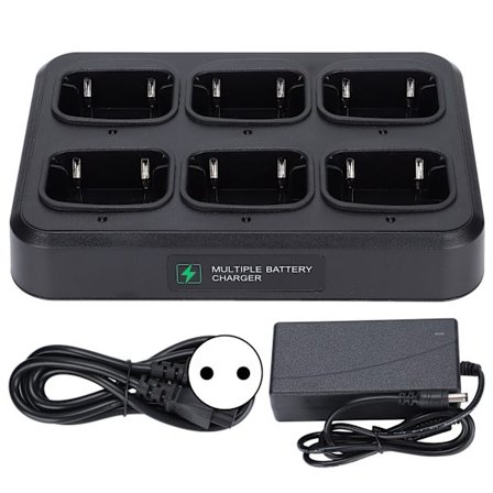 Retevis Walkie Talkie Opladerstation 6-vejs Hurtig Opladningsbase 110-240V EU Stik To-vejs Radio Tilbehør