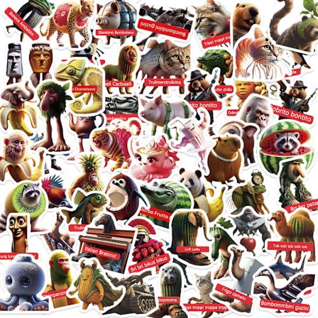 60 Tecknade Amerikanska Shan Hai Jing Klistermärken | Abstrakta Dekorativa Klistermärken för Mugg, Leksak, Telefon, Vattentäta Klistermärken**
