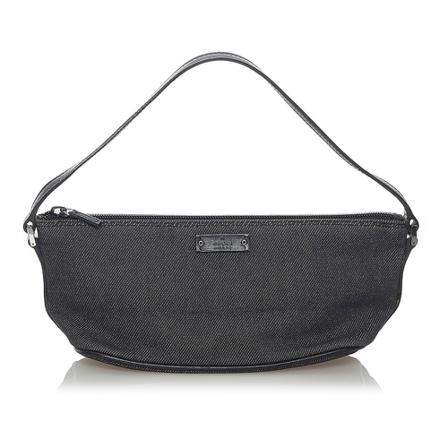 Gucci Vintage, Pre -owned Canvas Boat Baguette Zwart, Dames, Maat:ONE Size