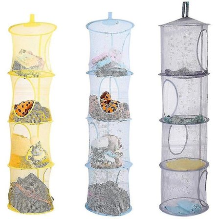 Barnförvaringsnät 3 delar hängande torknät Vikbar nätkorg - spot sales