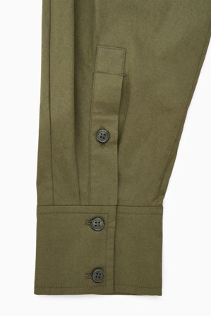 COS Women's Waisted Midi Shirt Dress in Green