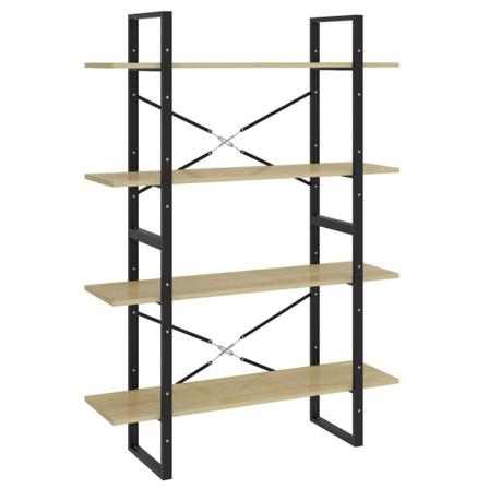 Vidaxl Bokhylla 4 Hyllplan Sonoma-ek 100x30x140 Cm Spånskiva Brun