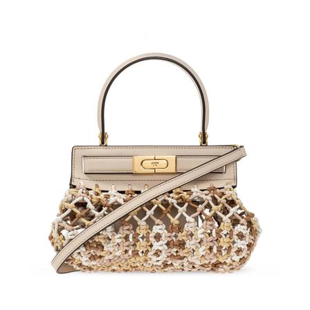 Tory Burch, Lee Radziwill shoulder bag Beige, Dames, Maat:ONE Size,leer