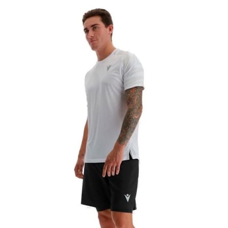 Padel Jersey för män - Macron Prime Pablo - Vit/Silver - Storlek 3XL