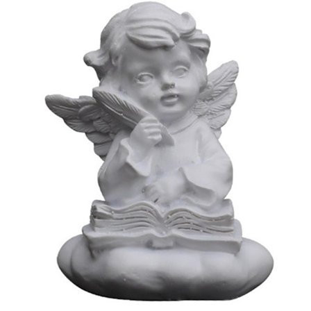 Hvit baby engel statue ornament hjem skrivebord dekorasjon harpiks