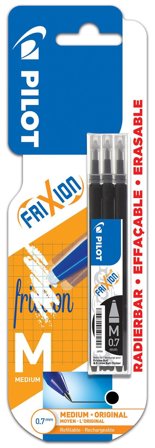 Pilot FriXion 637745 Patron Refill, 0,7 mm Sort, Kontorartikler
