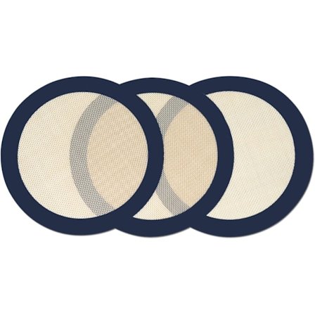 3 stk. Runde Silikone Bagemåtter, 20 cm Silikone Måtter til Bagning Let at Rengøre, Genanvendelige Bagemåtter til Kageform