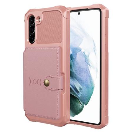 Samsung Galaxy S21 FE - Stilfuldt Etui med Kortholder //Lager Re Roséguld