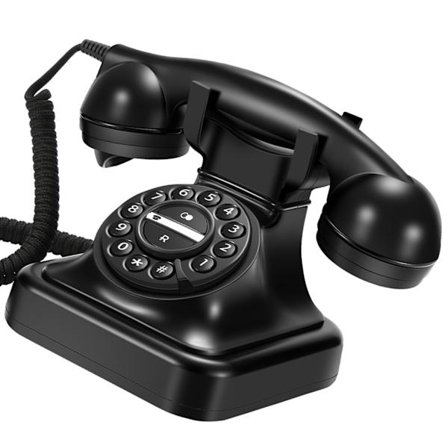Sladdansluten fast telefon med automatisk återuppringning, ABS-konstruktion, inget batteri krävs, metallklockor