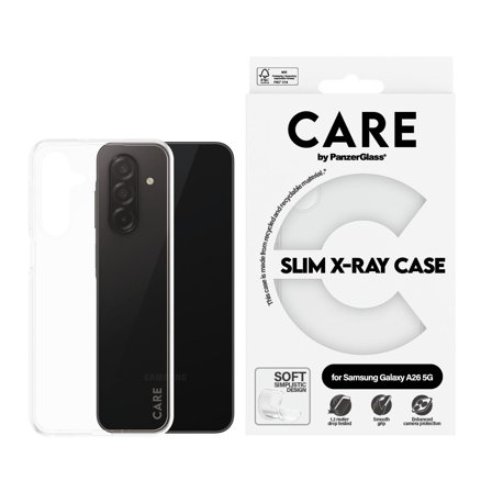PanzerGlass CARE Galaxy A26 5G Fashion silikondeksel (gjennomsiktig) Slank design, glatt grep, laget av resirkulert materiale