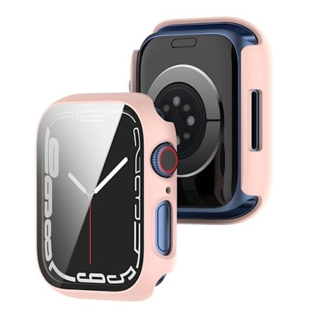 Apple Watch (45mm) 2-in-1 cover with tempered glass screen protector - Pink