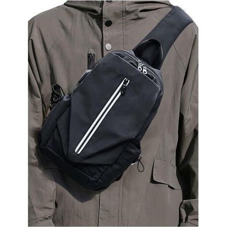 Crossbody Ryggsäck Axelväska Herr Dam Lämplig, Svart