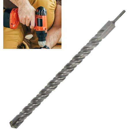 Iskuporakoneen terä, ristiterä, 2-kierukkainen käsityökalu betonille, luonnonkivelle ja tiilelle 32x600mm Odipie