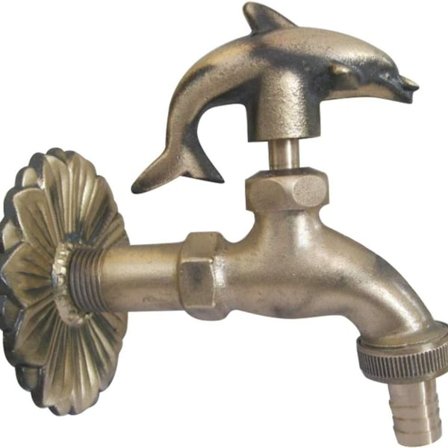 Dekorativ utendørs hagekran veggmontert retro messing vannslange