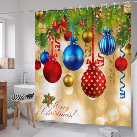 1 stk. 180x180cm Julevandtæt bruseforhæng Julefester