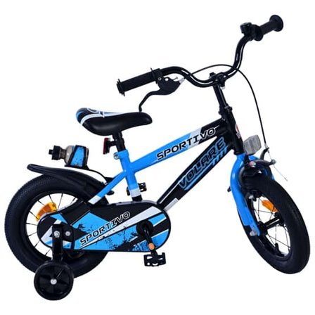 Barncykel - Volare - Sportivo Kids Bike - 12 Tum - Blå Svart - Litenleker