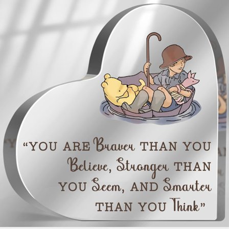 Olet rohkeampi kuin luuletkaan – Nalle Puhin inspiroiva lahja, täydellinen naispuolisille ystäville, kollegoille ja bestiksille; akryylinen 