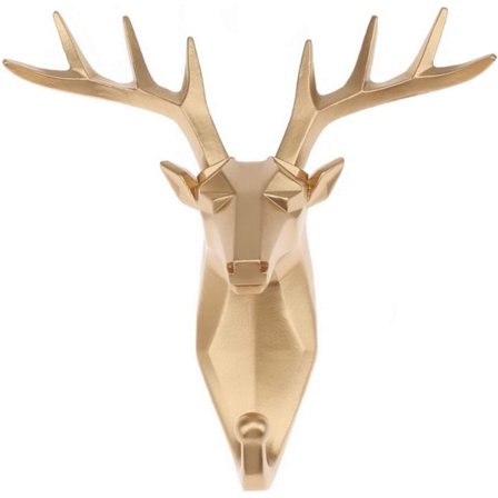 Pohjoismainen luova eläin koukku vapaa reikä peuranpää koriste seinäkoukku seinäkoukku avaimenperä oven takana (kultainen peura),