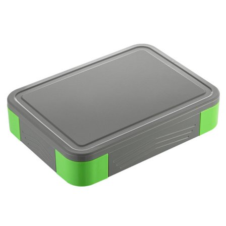 Bento Matboks Barn, Bento Boks Matboks Voksne med 5 Rom og 1 Salatdressingbeholder, Snackboks for Barn og Voksne Arbeid Skole Grå Grønn