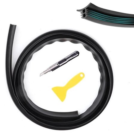 ING Bilforseglingsliste 1,6 meter - Gummiforseglingsliste - Dekorativ liste - Støjreduktion - Vandtæt - Støvtæt - Selvklæbende