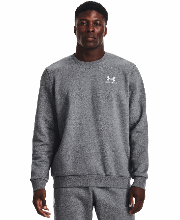 Under Armour Essential Fleece Crew Pitch Gray Medium Heather/White