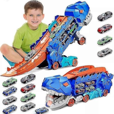 Dinosaurtransport med metallbiler, City Dinosaur Ultimate Hauler Track Toy