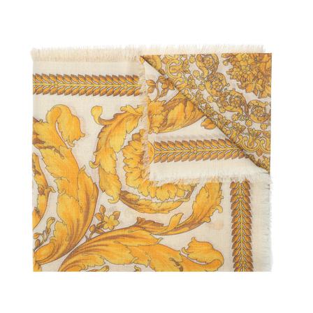 Versace Baroque motif Halstørklæde Gul, Dame Tørklæder, Størrelse: ONE Size