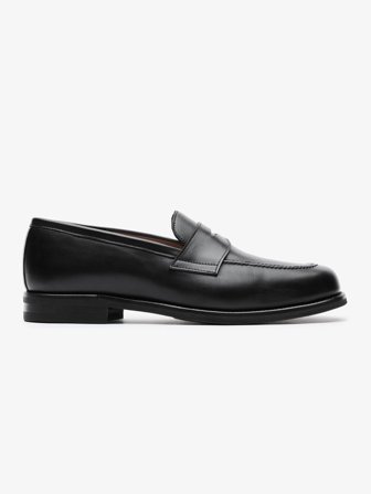 John Henric Men's Mocassins En Cuir Noir Size 41