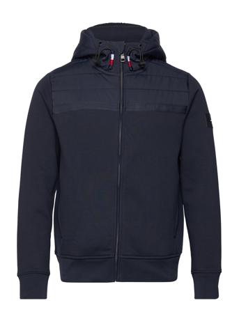 Mix Media Zip Tape Through Hoody Huppari Tummansiniset Tommy Hilfiger