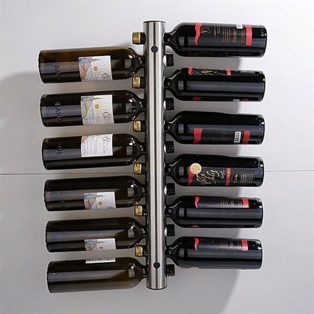 Vinställ i rostfritt stål för 12 flaskor, 62 cm
