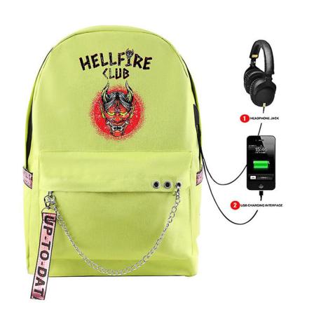 Stranger Things 4 Usb Uppladdningsbar Student Skolväska Style3