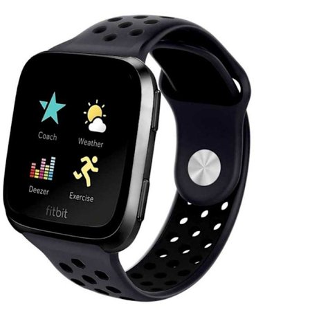 Fitbit Versa 2 tyylikäs urheiluranneke Runnr - musta