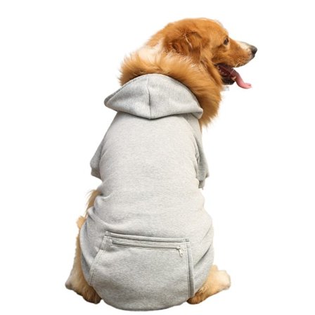 Stor hundetrøje med lynlås Hoodie Sweatshirt ensfarvet tøj H