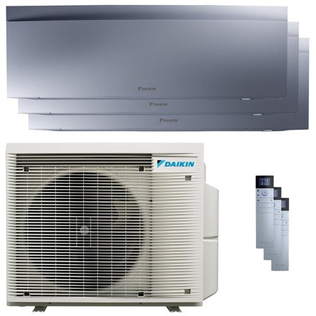 Condizionatore Daikin Emura 3 trial split 7000+7000+7000 BTU inverter A++ wifi unità esterna 4 kW Silver