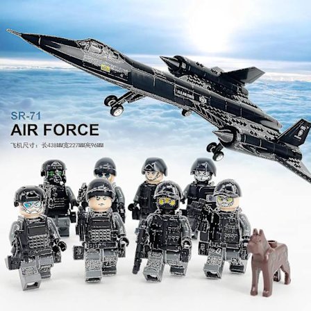 Blackbird Reconnaissance Aircraft U.s. Air Force Building Blocks Plug-in Fighter Swat Minifigure Toy Compatible With Lego F