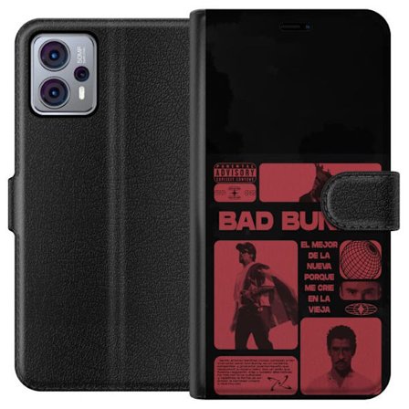 Kompatibelt Lommeboketui til Motorola Moto G23 Bad Bunny NFL-inspirert skjoldlogo med amerikansk fotball og stjerner