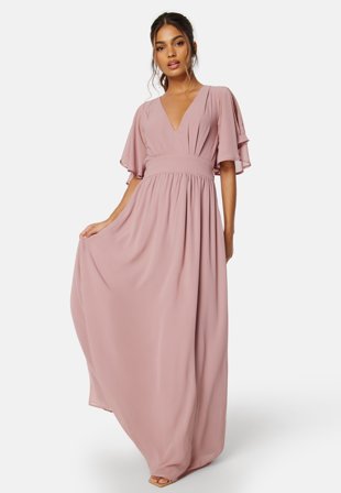 Bubbleroom Occasion Butterfly Sleeve Chiffon Gown Vaatteet