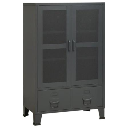 Vidaxl Industriellt Förvaringsskåp Antracit 70x40x115 Cm Metall Antracit