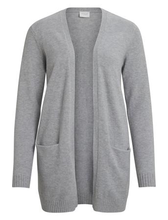 Viril Open L/S Knit Cardigan - Noos Strikkegenser Cardigan Grå Vila*Betinget Tilbud