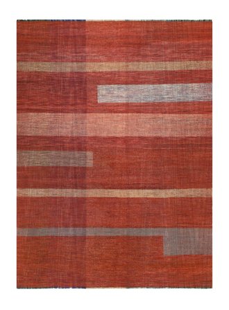 251X349 Tapis Kilim Moderne Moderne Rouge Foncé/Marron Grand (Laine, Afghanistan) Carpetvista
